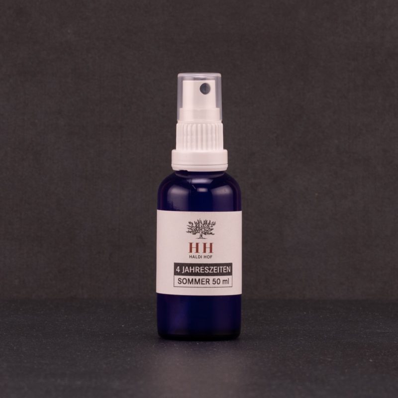 Aromaspray Frühling auf einem schwarzen Hintergrund.