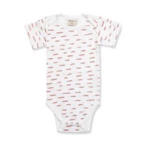 Weisser Babybody mit positiven rosegoldenen Spuren (grosse Grösse)