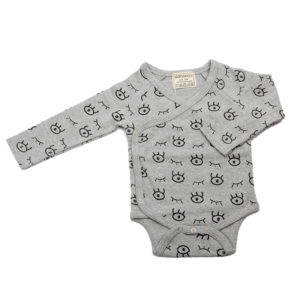 Babybody in grau mit Aeugchen