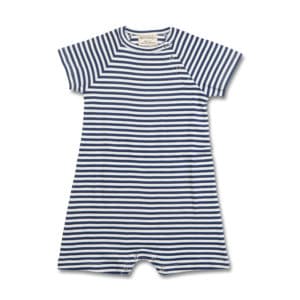 Baby Strampler Kurzarm blau gestreift