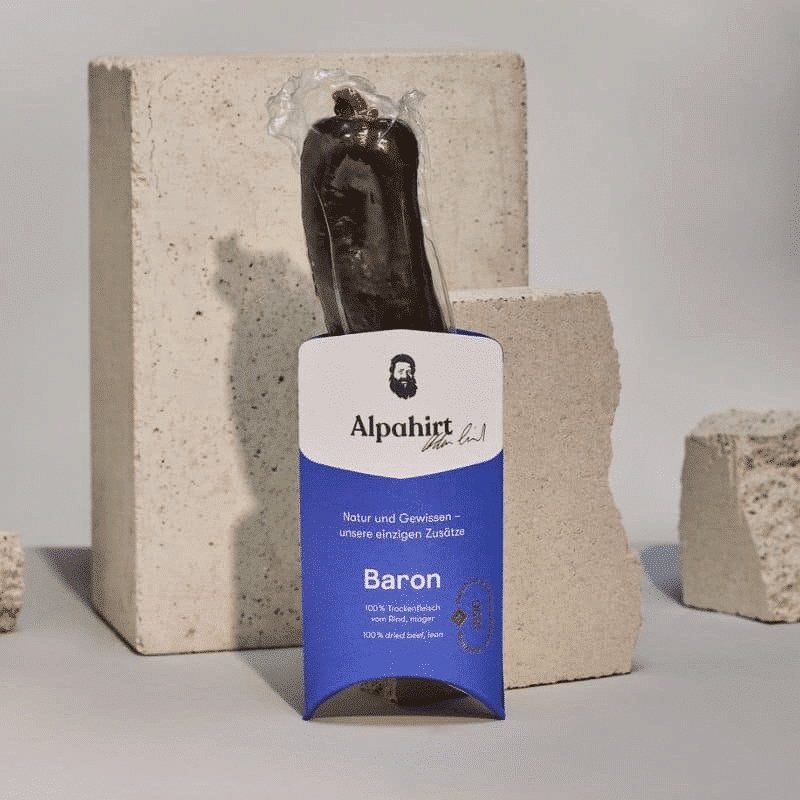 Baron in Szene gesetzt vor Stein