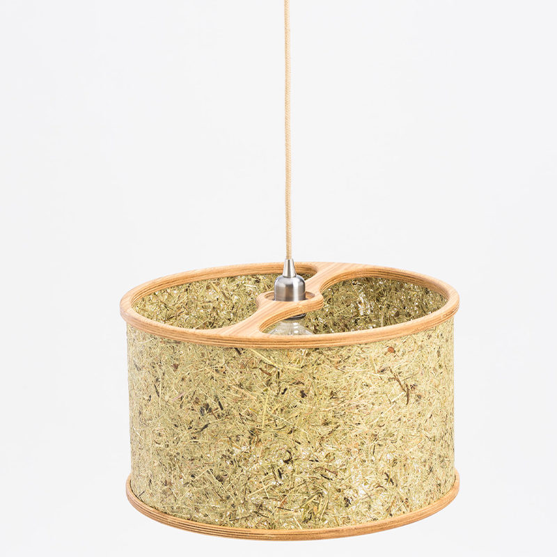 Lampenschirm Natur Almut auf weissem Hintergrund Sicht von oben