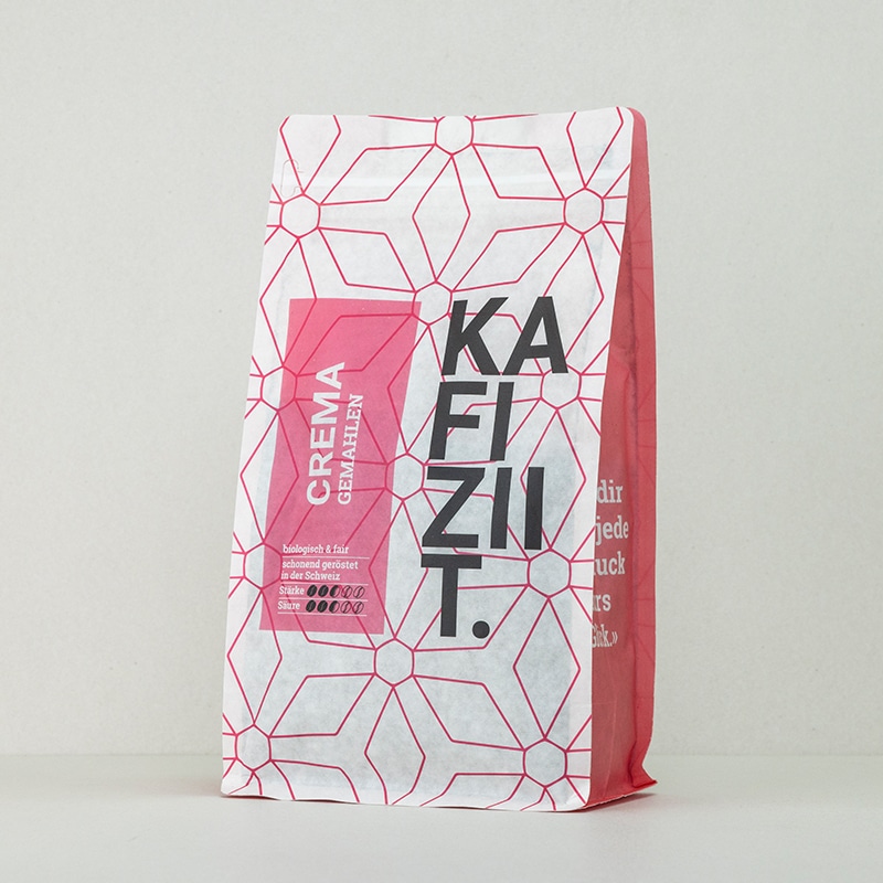 Kaffee Crema Fronansicht in Verpackung