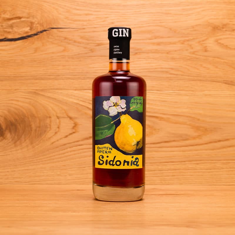 Sidonia Quitten Apero Getränk in dekorativer Flasche